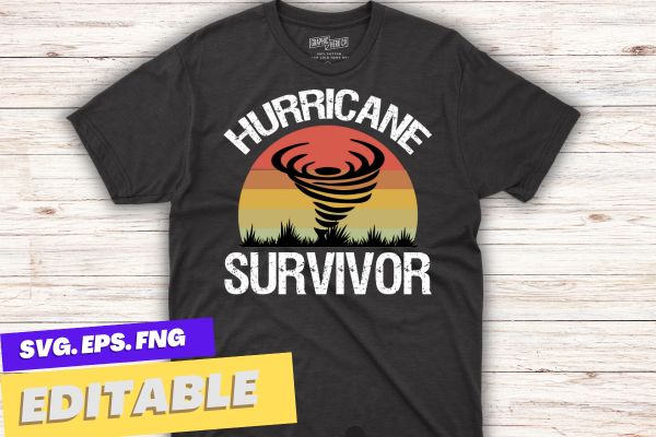 Hurricane idalia survivor t-shirt design vector, hurricane idalia survivor shirt, hurricane idalia, survivor vintage, florida people, retro hurricane idalia survivor, florida survived hurricane idalia funny tee