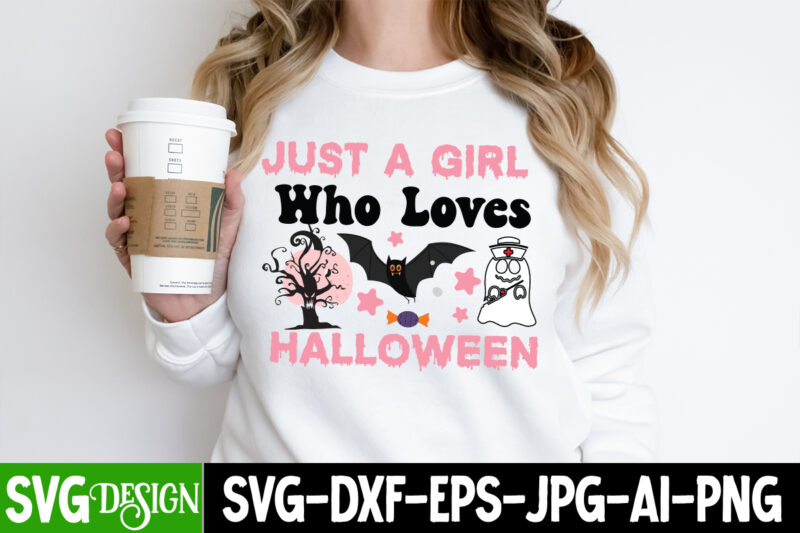 Just a Girl Who Loves Halloween T-Shirt Design, Just a Girl Who Loves Halloween Vector T-Shirt Design, Happy Boo Season T-Shirt Design, Happy Boo Season vector t-Shirt Design, Halloween T-Shirt