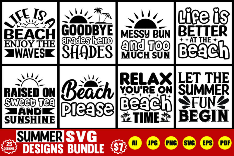 summer svg designs bundle