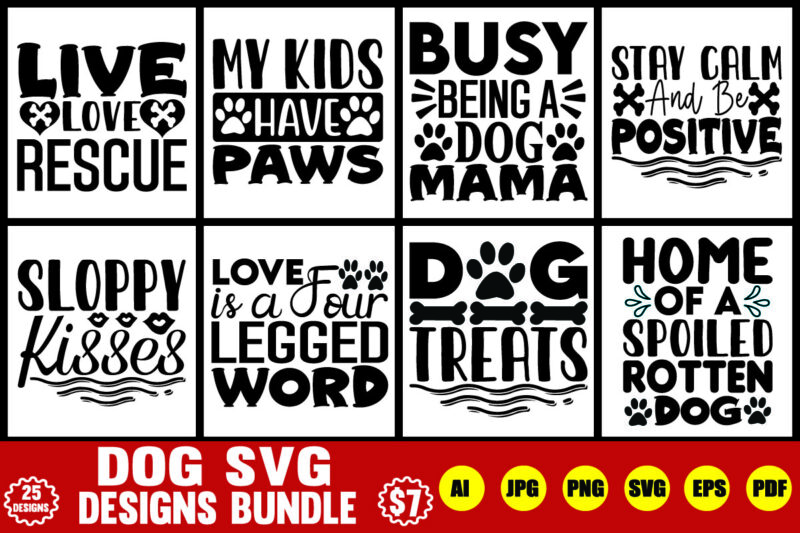 dog svg designs bundle