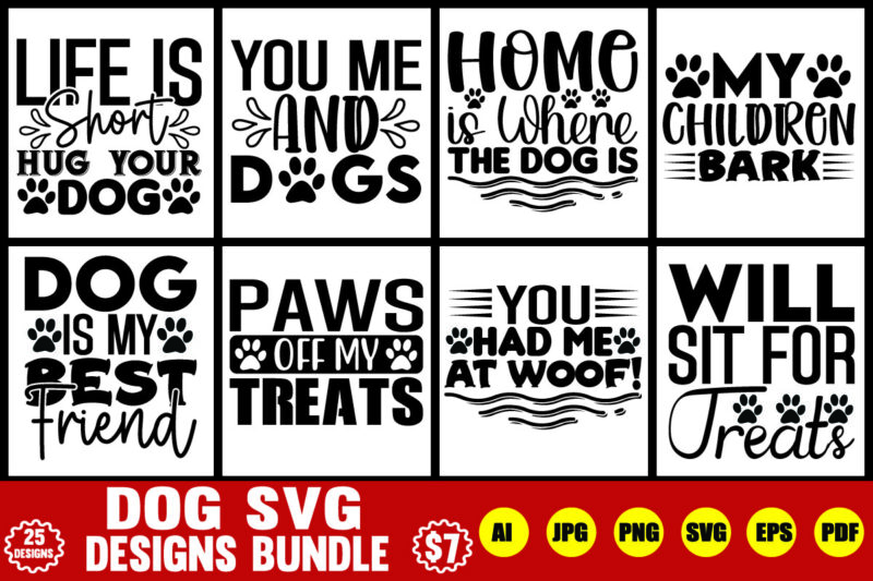 dog svg designs bundle