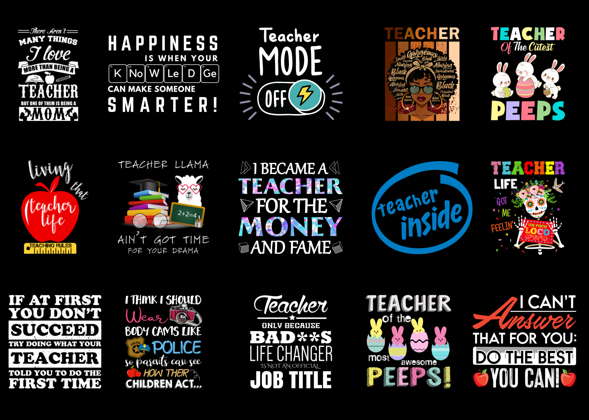 15 Teacher Shirt Designs Bundle For Commercial Use Part 4 Teacher T