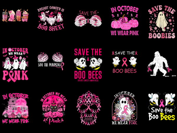 15 breast cancer halloween shirt designs bundle for commercial use part 6, breast cancer halloween t-shirt, breast cancer halloween png file, breast cancer halloween digital file, breast cancer halloween gift,