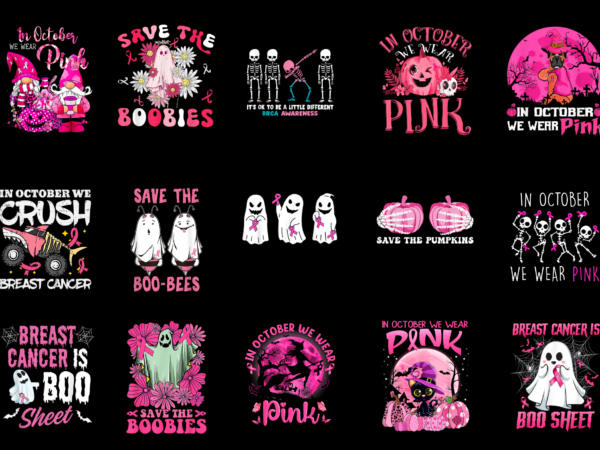 15 breast cancer halloween shirt designs bundle for commercial use part 7, breast cancer halloween t-shirt, breast cancer halloween png file, breast cancer halloween digital file, breast cancer halloween gift,