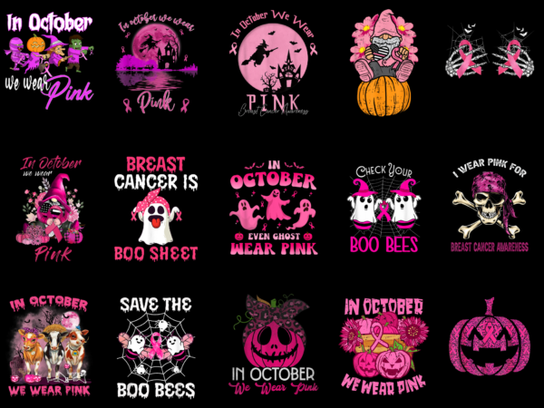 15 breast cancer halloween shirt designs bundle for commercial use part 9, breast cancer halloween t-shirt, breast cancer halloween png file, breast cancer halloween digital file, breast cancer halloween gift,