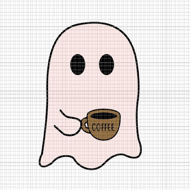 Ghost Drinking Coffee Svg, Funny Halloween Coffee Svg, Ghost Halloween Svg, Ghost Coffee Svg, Ghost Svg, Halloween Svg