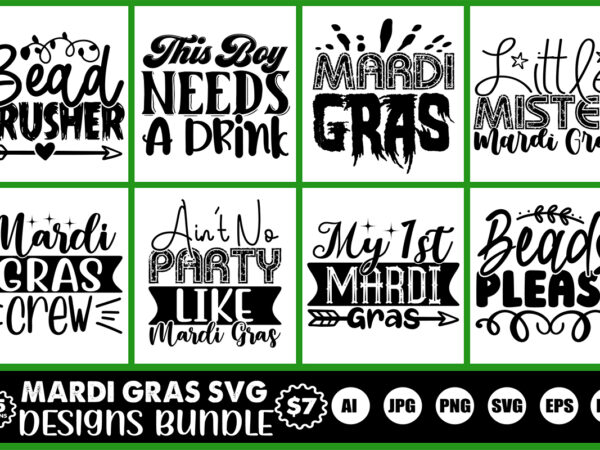 Mardi gras svg designs bundle