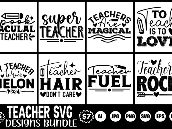 Teacher svg designs bundle