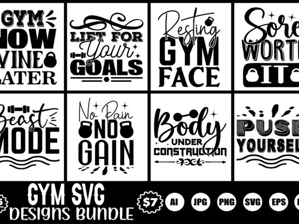 Gym svg designs bundle