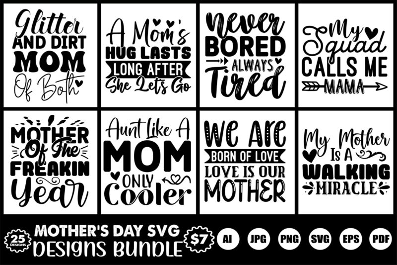 mother’s day svg designs bundle