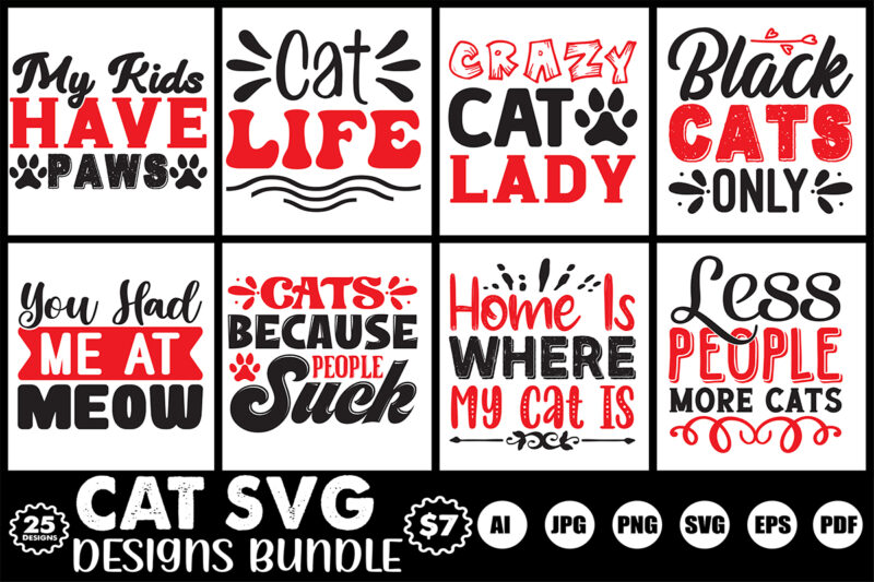 cat svg designs bundle