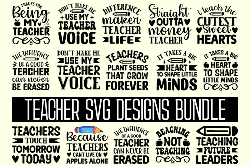 teacher svg designs bundle