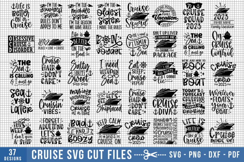 Cruise SVG cut files Bundle, Cruise SVG Bundle, 25 Designs, Cruise Quotes SVG, Cruise Shirt Svg Cut Files, Cruise Sayings SVG, Family Cruise Svg, Funny Cruise Svg