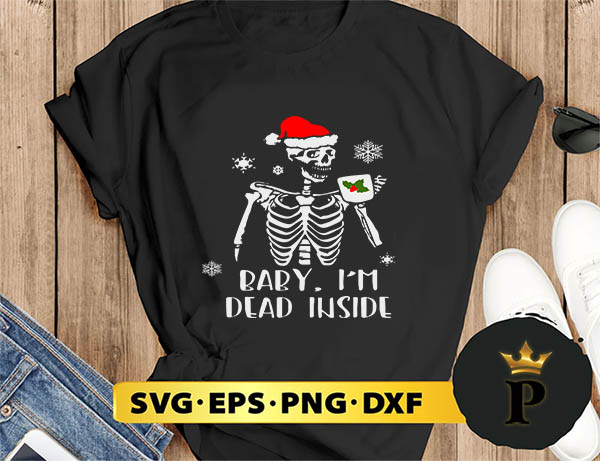 Dead The Inside Skeleton Santa Hat Mistletoe Christmas SVG, Merry Christmas SVG, Xmas SVG PNG DXF EPS