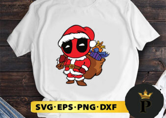 Deadpool Christmas Gifts Kids SVG, Merry Christmas SVG, Xmas SVG PNG DXF EPS t shirt vector illustration