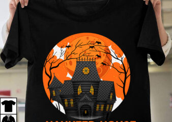 Haunted House T-Shirt Design, Haunted House Vector T-Shirt Design, Eat Drink And Be Scary T-Shirt Design, Eat Drink And Be Scary Vector T-Shirt Design, The Boo Crew T-Shirt Design, The