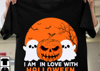 I Am in love with Halloween T-Shirt Design, I Am in love with Halloween Vector t-Shirt Design, Eat Drink And Be Scary T-Shirt Design, Eat Drink And Be Scary Vector
