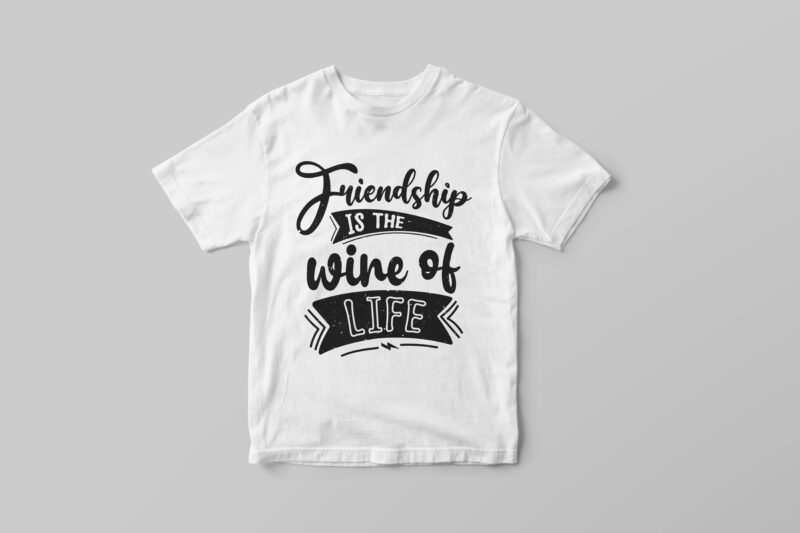 Wine typography inspirational quotes set, Hand lettering wine t-shirt design