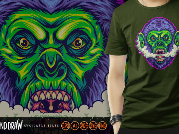 High on haze gorilla smokey spectacle graphic t shirt