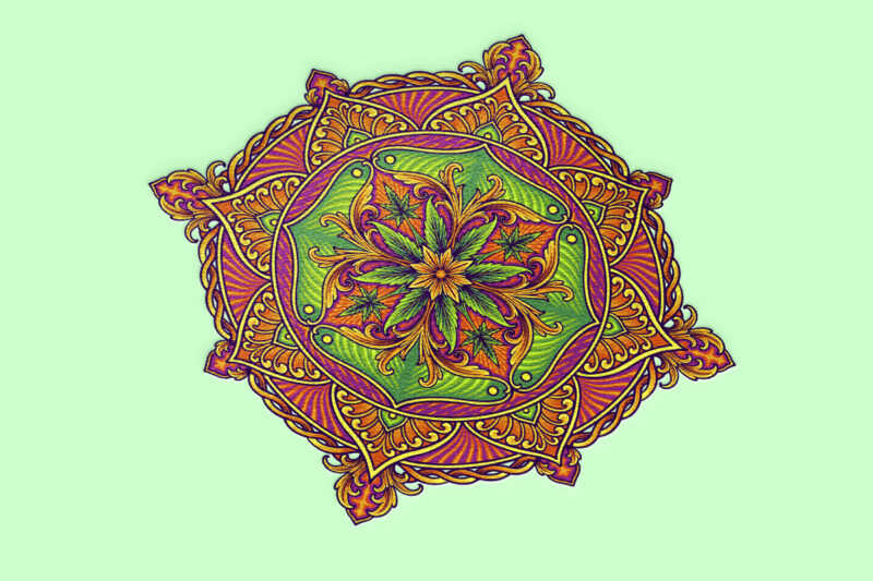 Cannabis mandalas geometric middle eastern