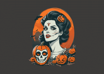 Spooky Mother Halloween Witch Tshirt Graphic