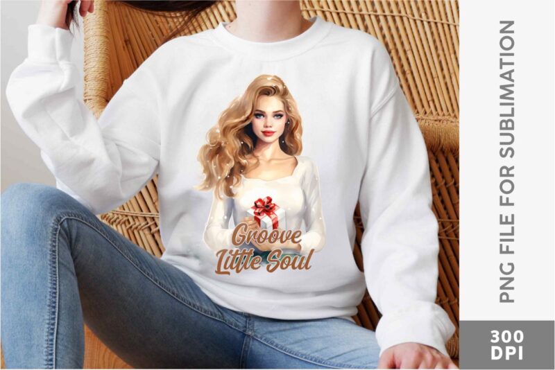 No Classical Christmas Girl Sublimation PNG Bundle