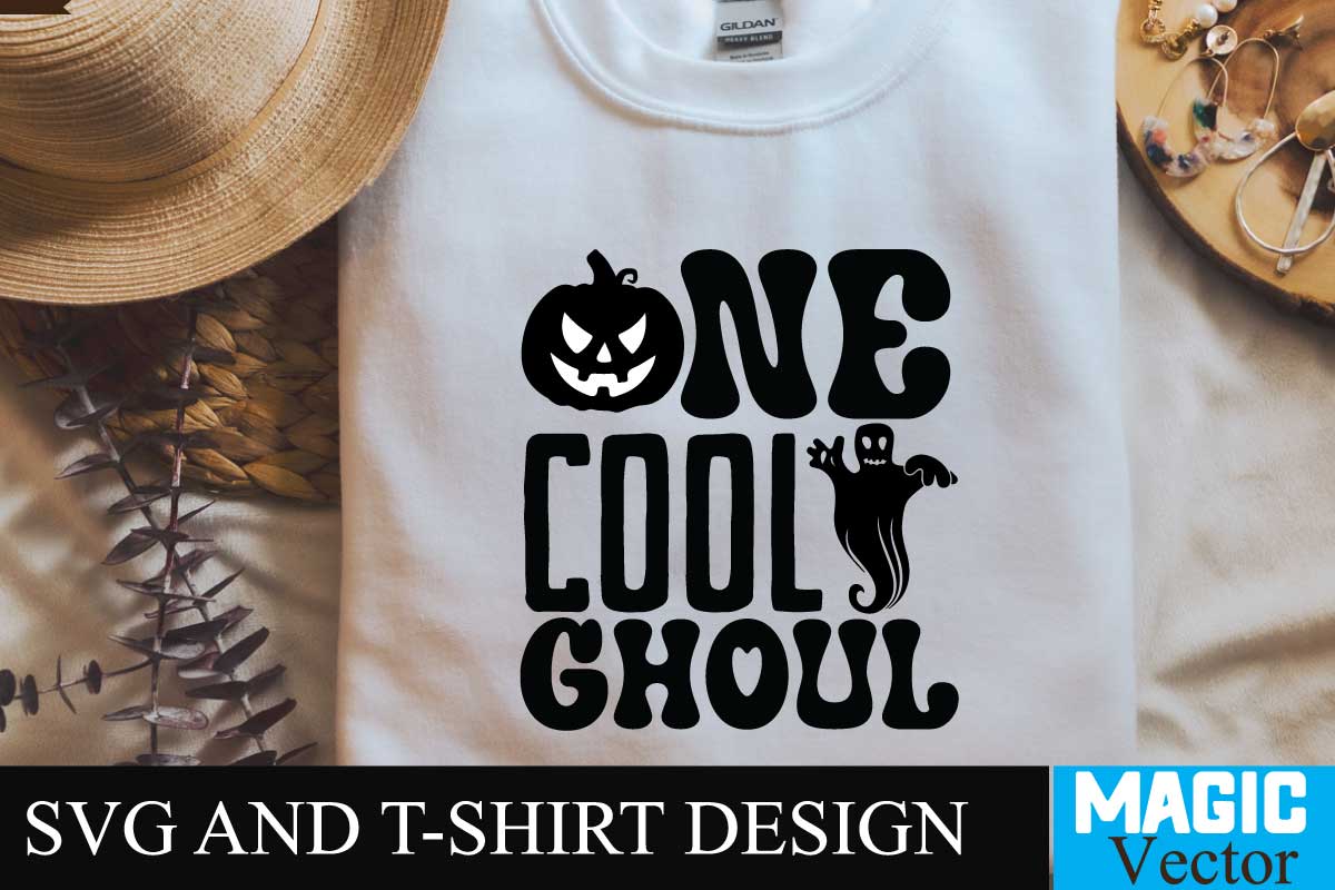 One Cool Ghoul 3 SVG Cut File,halloween,retro halloween,retro