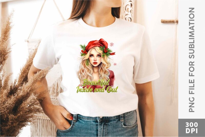 No Classical Christmas Girl Sublimation PNG Bundle