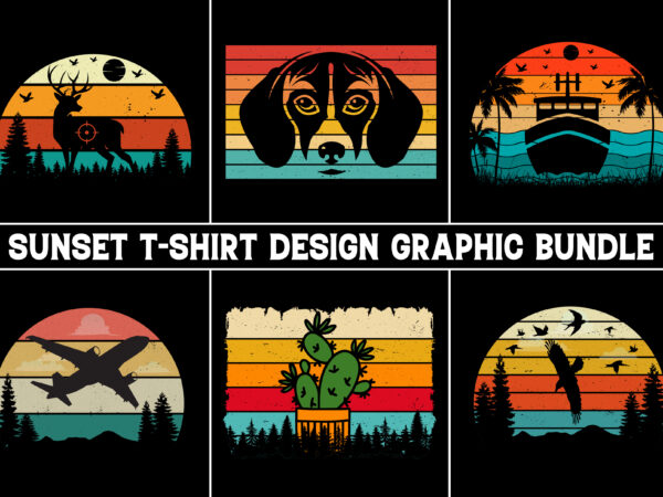 Retro sunset t-shirt graphic