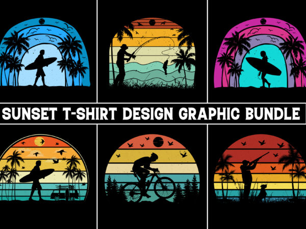 Retro vintage sunset t-shirt graphic