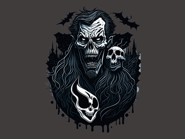 Spooky dracula halloween tshirt vector