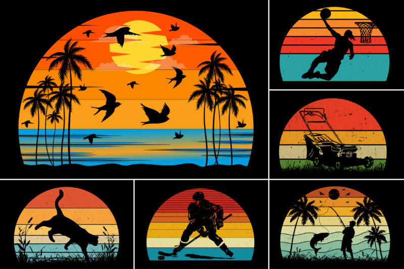 Sunset Graphic For T-Shirt Bundle