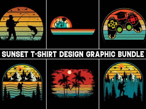 Sunset retro t-shirt graphic