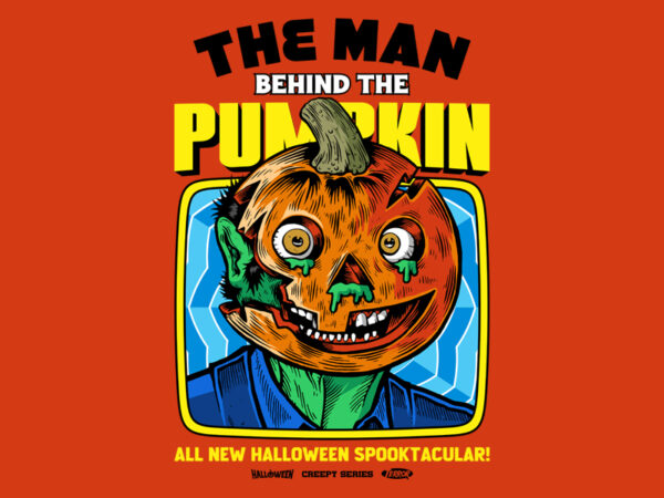 The man behind the pumpkin t shirt designs for sale