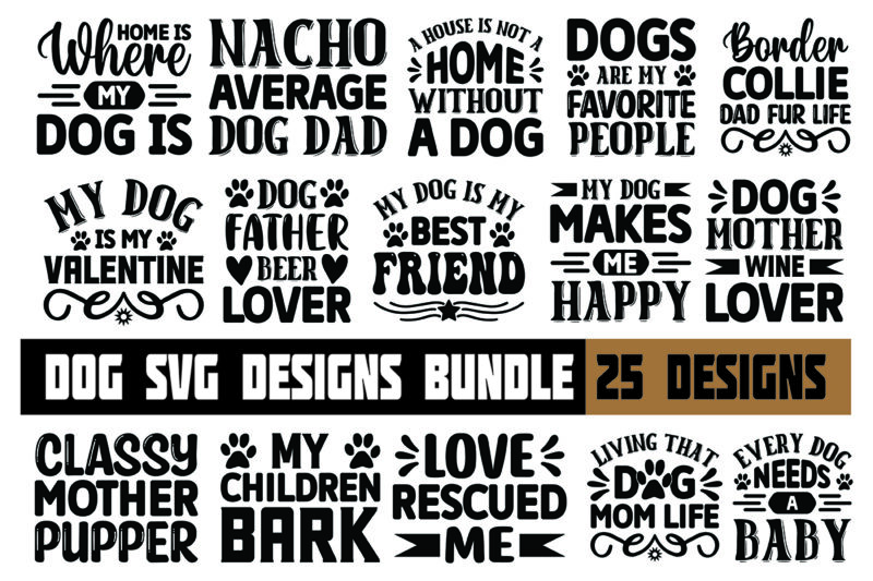 dog svg designs bundle