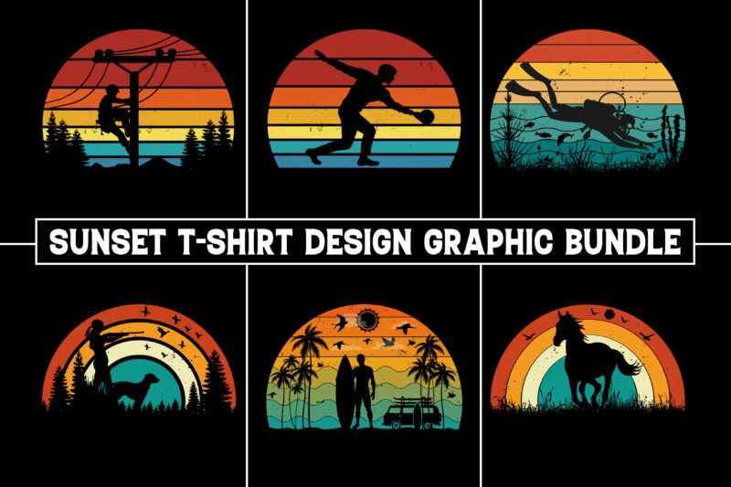 Vintage Retro Sunset T-Shirt Graphic