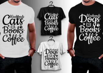 Weekends Books Coffee T-Shirt Design