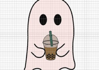 Cute Little Ghost Ice Coffee Halloween Spooky Season Svg, Ghost Ice Coffee Svg, Ghost Halloween Svg, Halloween Svg, Ghost Coffee Svg