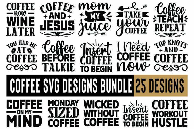 coffee svg designs bundle