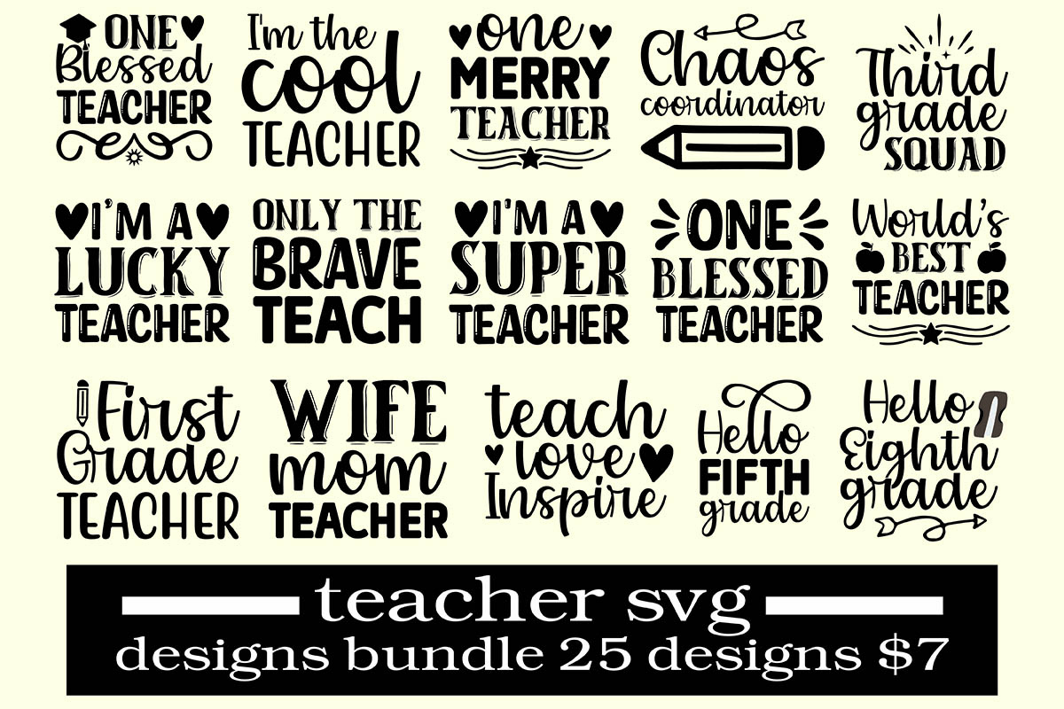 teacher svg designs bundle - Buy t-shirt designs