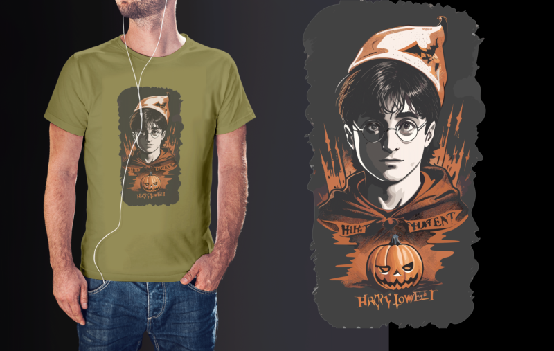 Harry Potter On Halloween Tshirt Graphic