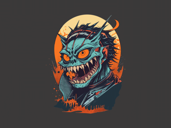 Spooky monster halloween tshirt graphic