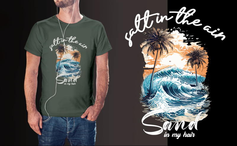 Salt in the air summer tshirt design