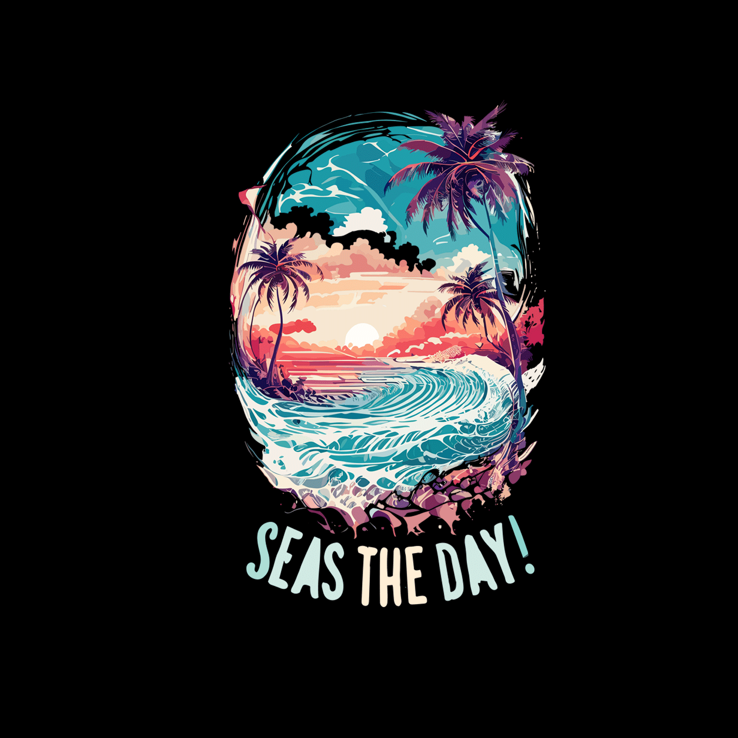 Seas The Day Summer Tshirt Design - Buy t-shirt designs