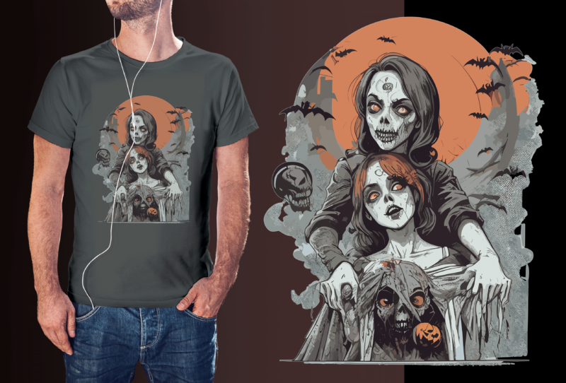 Spooky Nurse Halloween Tshirt Graphic