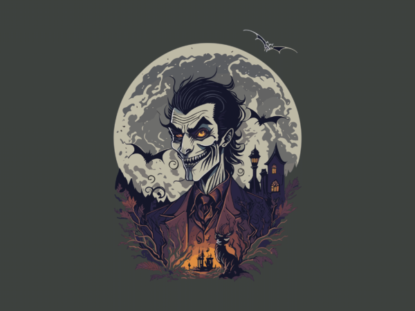 Spooky halloween vampire tshirt vector