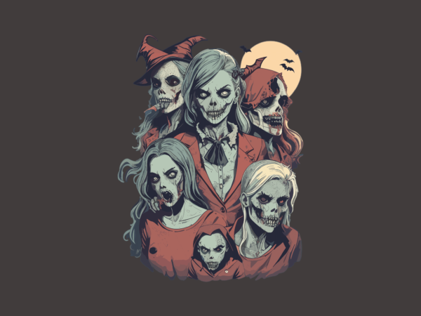 Spooky zombies halloween tshirt vector