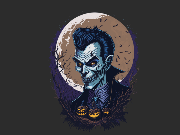 Spooky vampire witch tshirt design