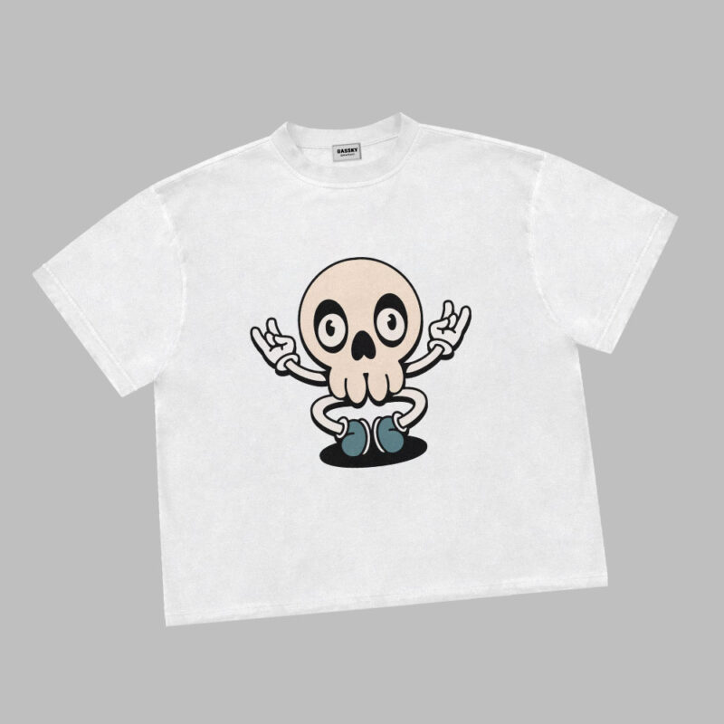 yoga skull cartoon