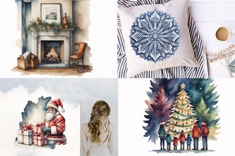 Christmas Watercolor Sublimation Bundle